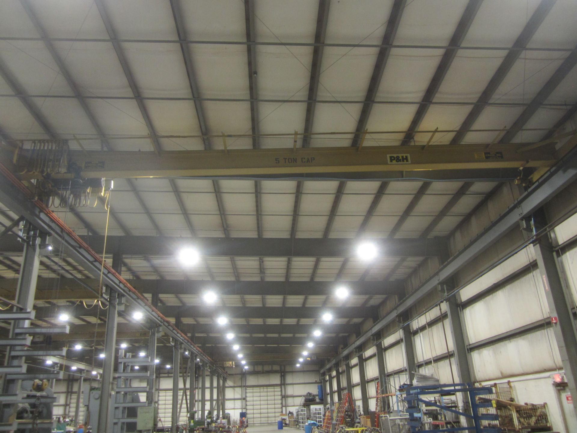 PH 5 Ton Overhead Crane, Rail and Hoist Only, 48’ Approx. Span, Over Hung Crane, Under Hung Hoist,