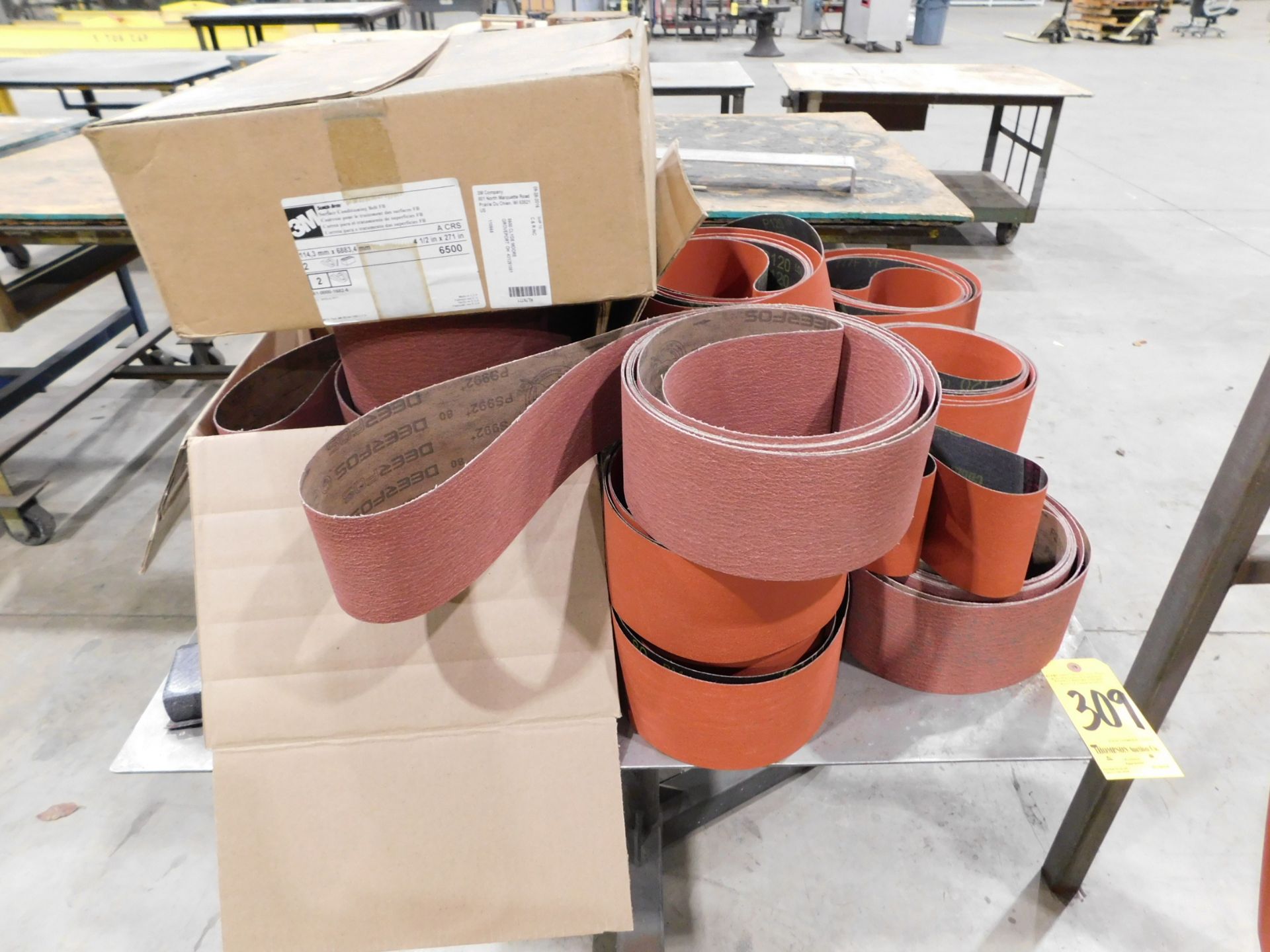 Table with Sanding Belts for Stroke Sander