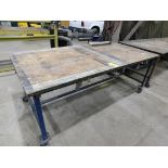 Shop Table on Casters, 4' X 8' X 37" High