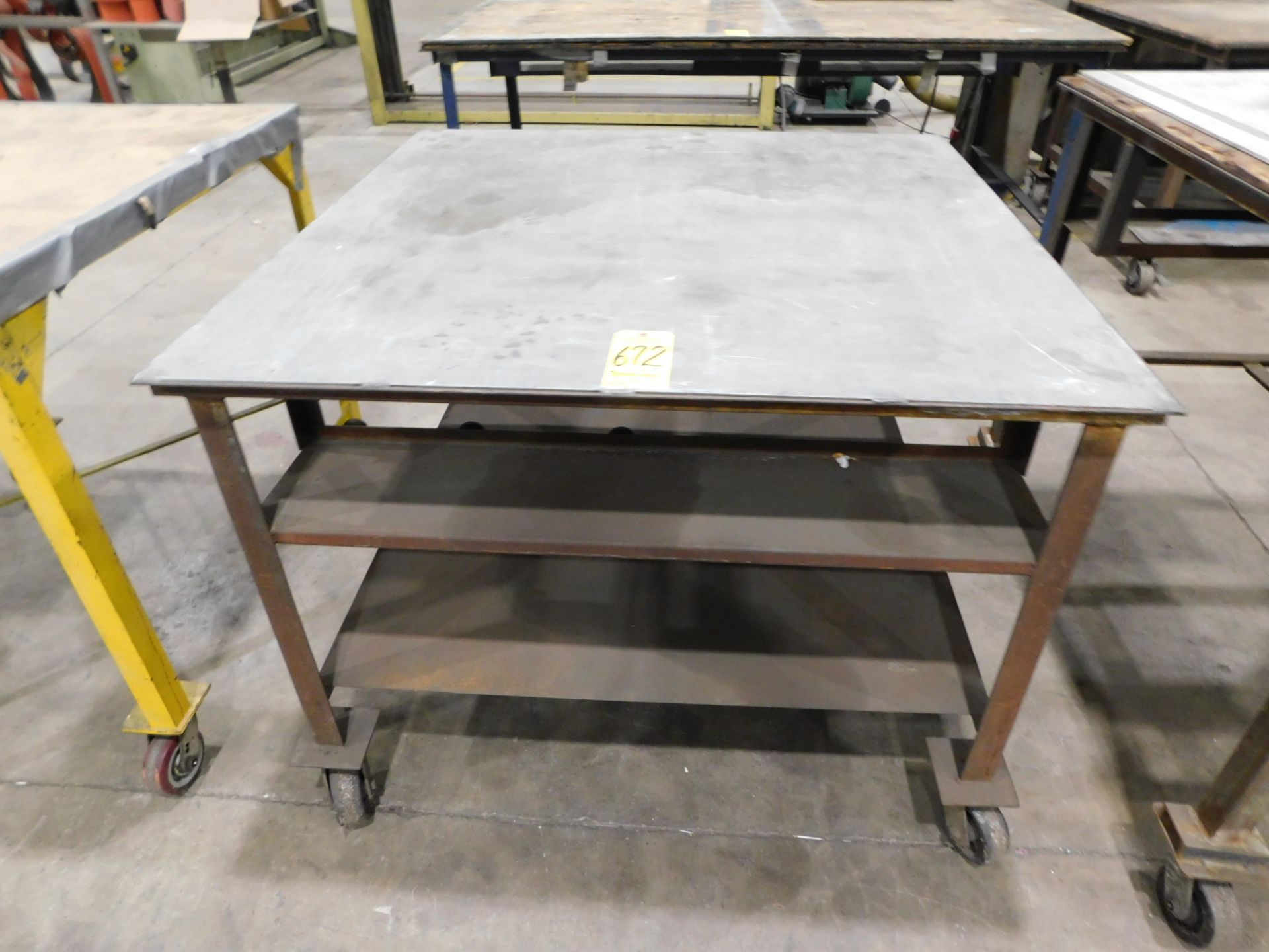 Shop Table on Casters, 48" X 48" X 36" High