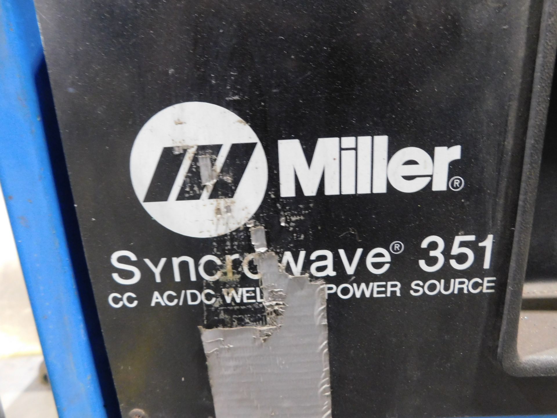 Miller Synchrowave 351 Tig Welder, s/n KJ101765, Chiller, Tig Gun, Foot Pedal Control, 230/460/1/60 - Image 6 of 7