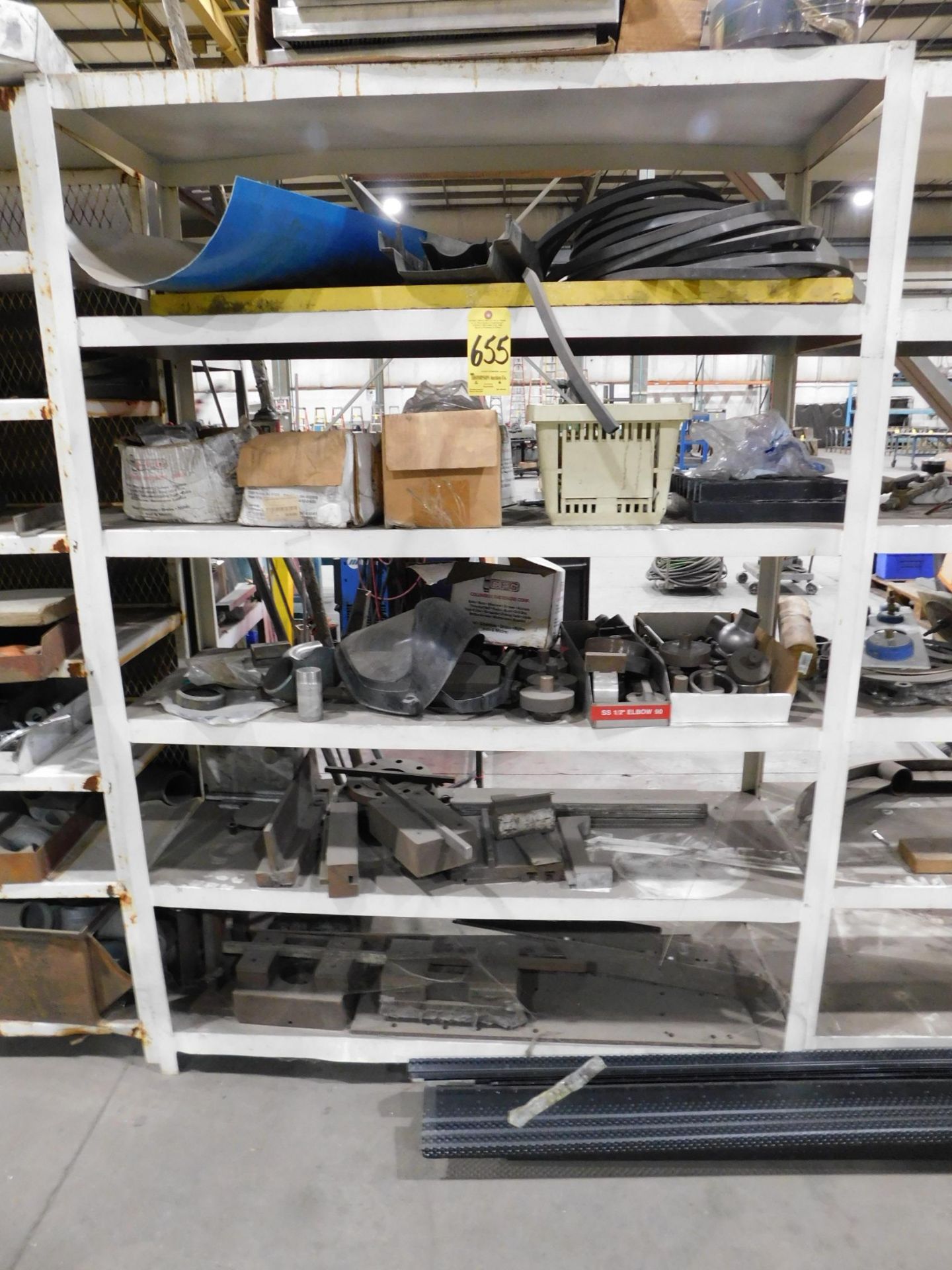 Metal Shelving Unit, Welded Construction, 80" H X 56" W X 20" Deep, with Contents