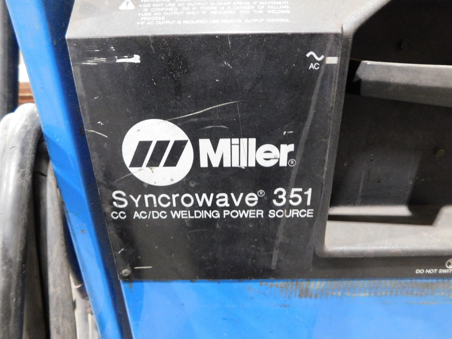 Miller Synchrowave 351 Tig Welder, s/n KJ101763, Chiller, Tig Gun, Foot Pedal Control, 230/460/1/60 - Image 6 of 7