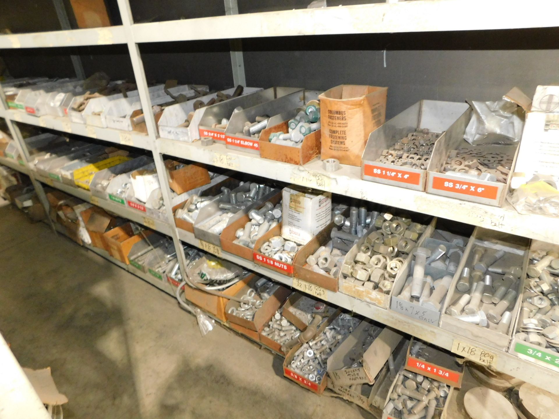 Assorted Hardware on Shelving Unit