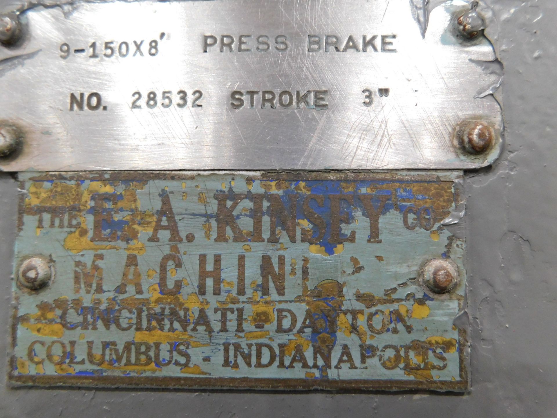 Cincinnati Series 4, Model 9-150 X 8 Mechanical Press Brake, s/n 28532, 225 Tons at Bottom of - Image 7 of 7