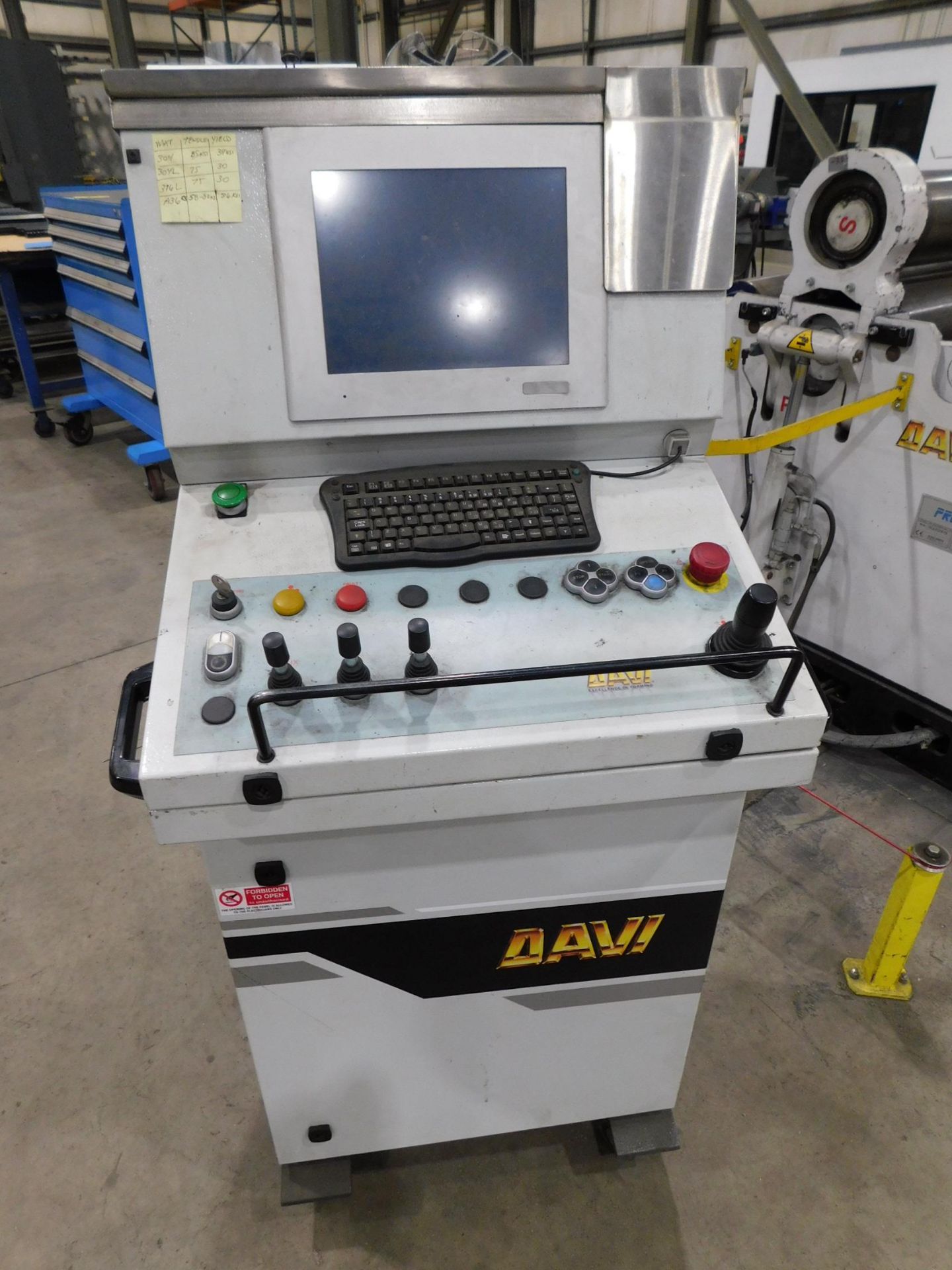 Davi Model MCA 2024/5 CNC Hydraulic Roll, s/n 21440102, New 2014, 4-Roll, 6.73” Length of Rolls, . - Image 10 of 16