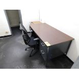 Contents of Office: Desk, Chair, and File Cabinet