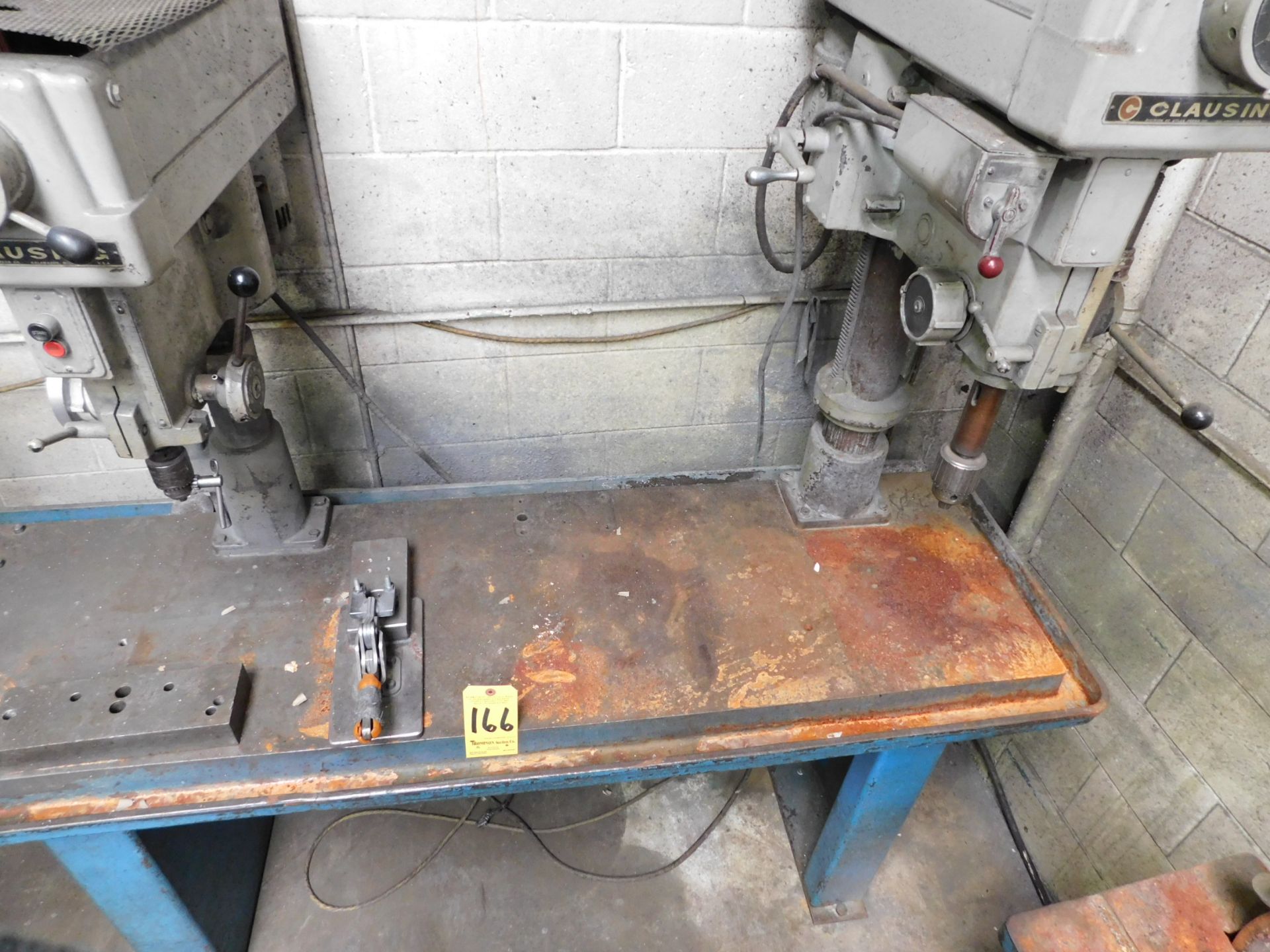 Clausing 2-Spindle Drill Press, (1) 15" Head, (1) 20" Head, Mounted on 20" X 72" Table - Image 4 of 7