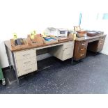Metal Desk and Wooden Desk