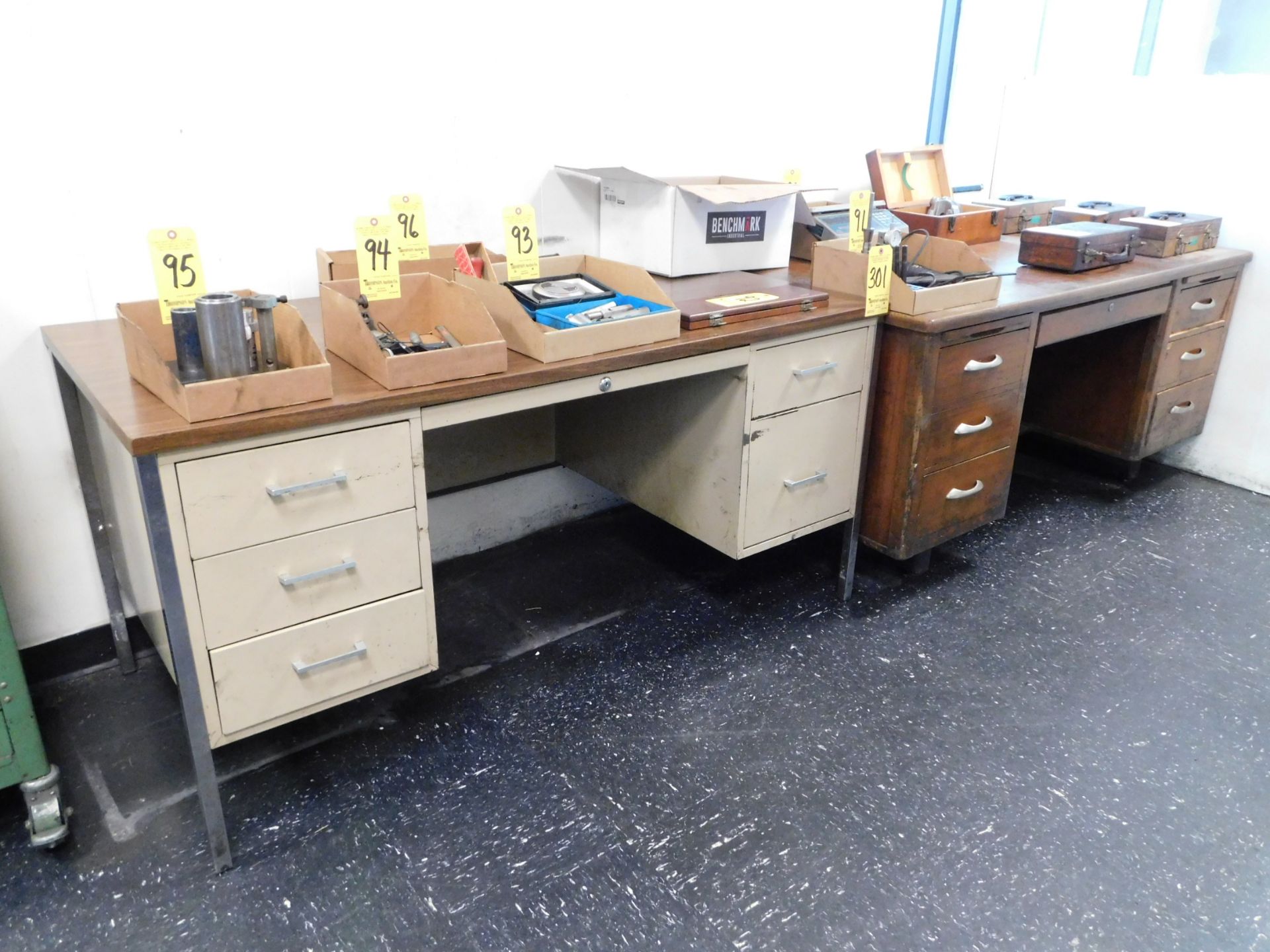 Metal Desk and Wooden Desk