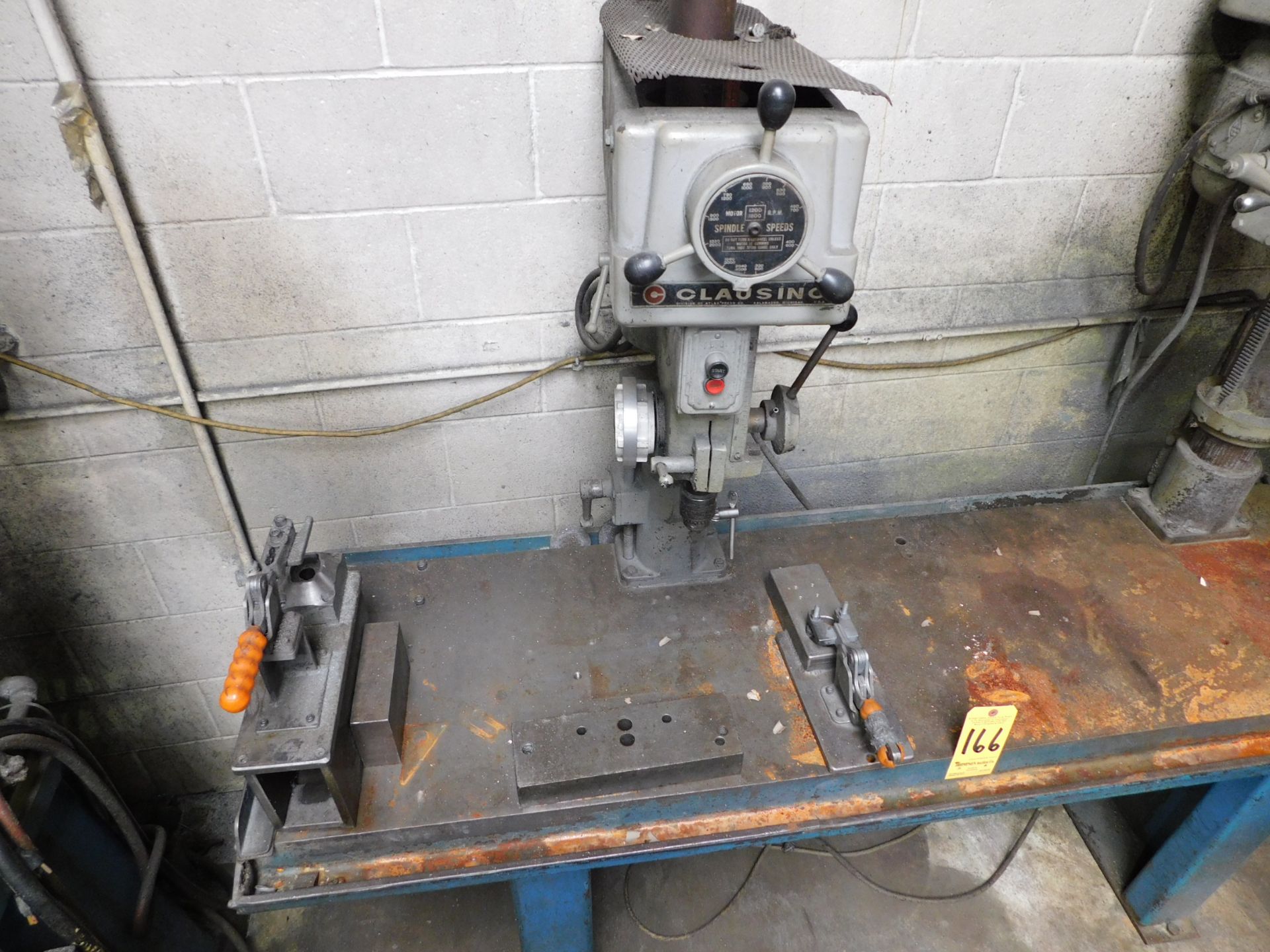 Clausing 2-Spindle Drill Press, (1) 15" Head, (1) 20" Head, Mounted on 20" X 72" Table - Image 5 of 7