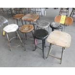 Lot, (8) Vintage Shop Stools