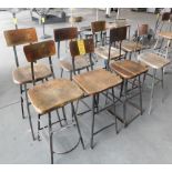 Lot, (8) Vintage Shop Stools