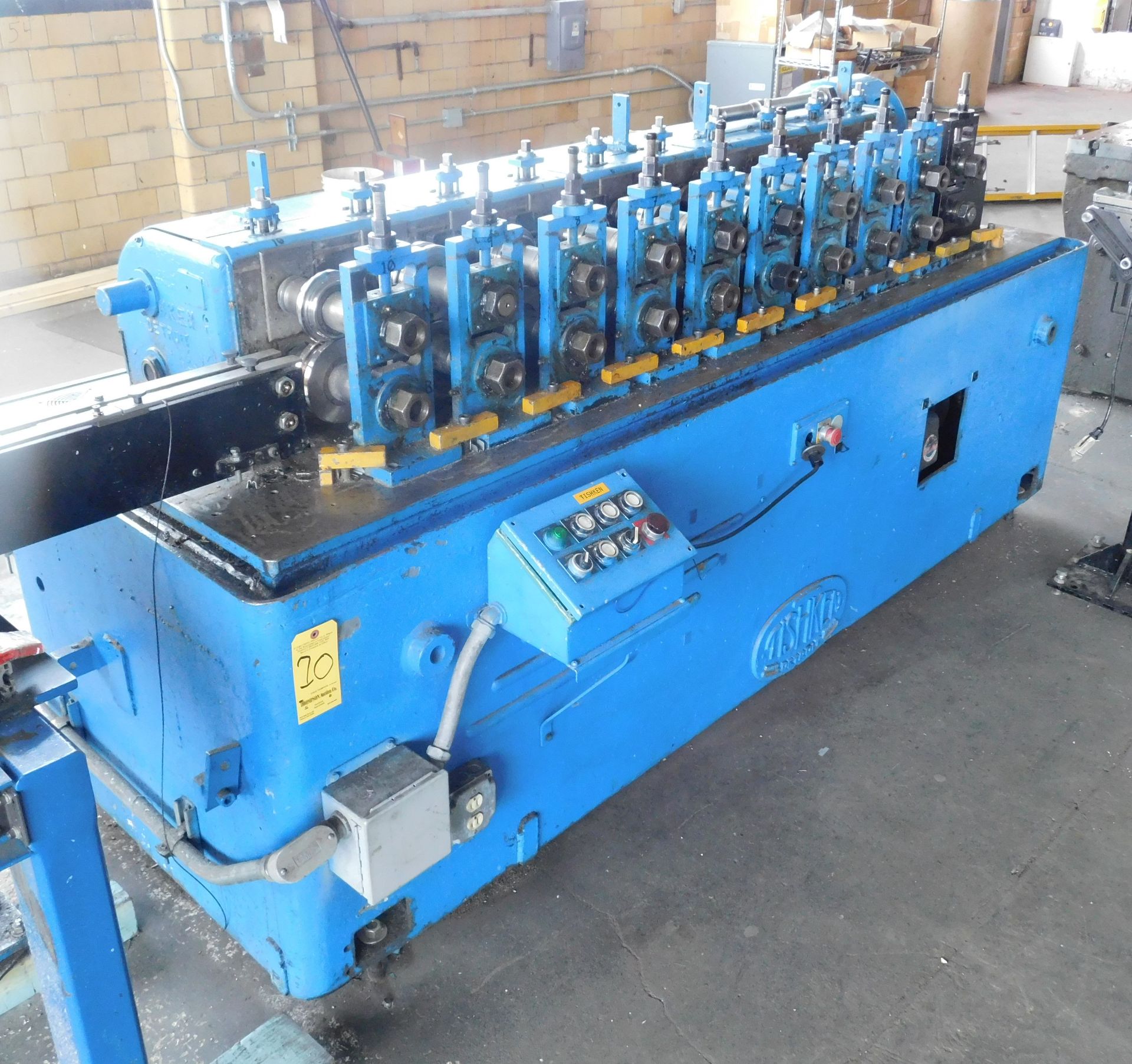 Tishken Model 10-MLW-1 1/2 Roll Former, s/n 10332, 10 Stand X 1 1/2", 8" Horiz. Centers, 10" Roll S