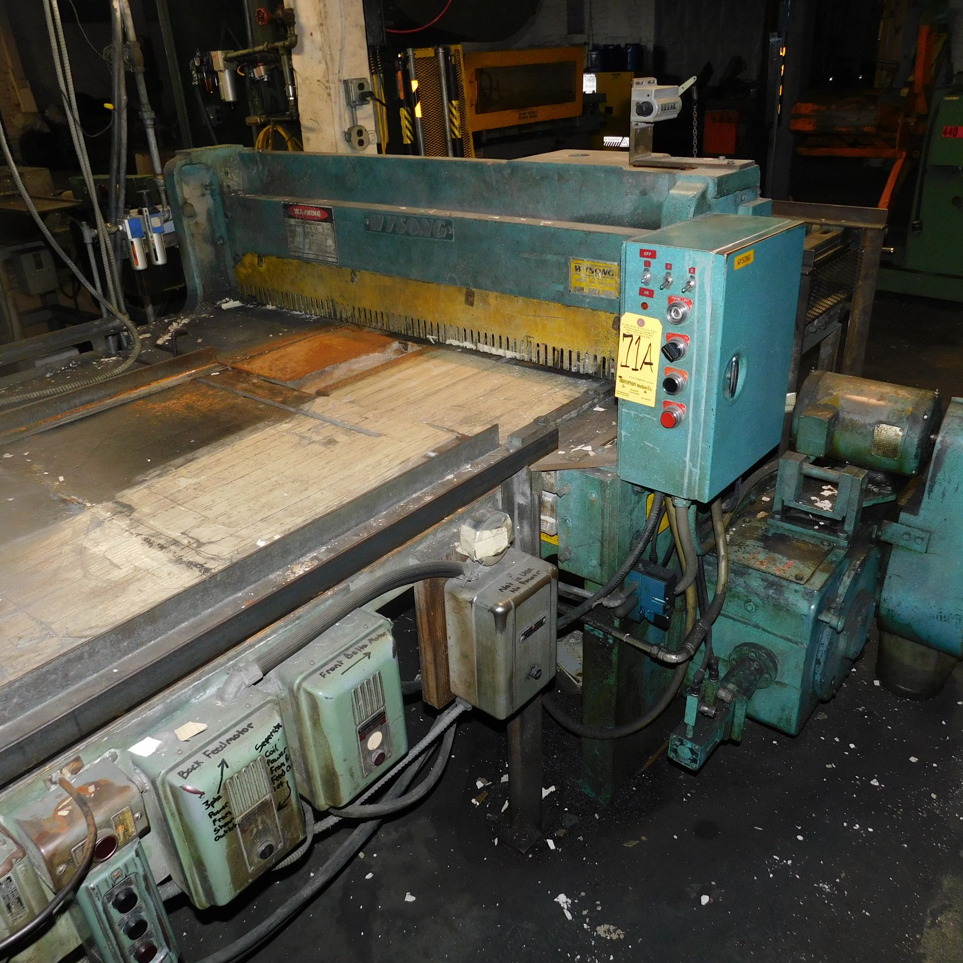 48" Cut to Length Line, with Wysong Model 1252 Power Shear, s/n 13-1177, 52" X 12 Gauge, Feeder/ - Image 2 of 6