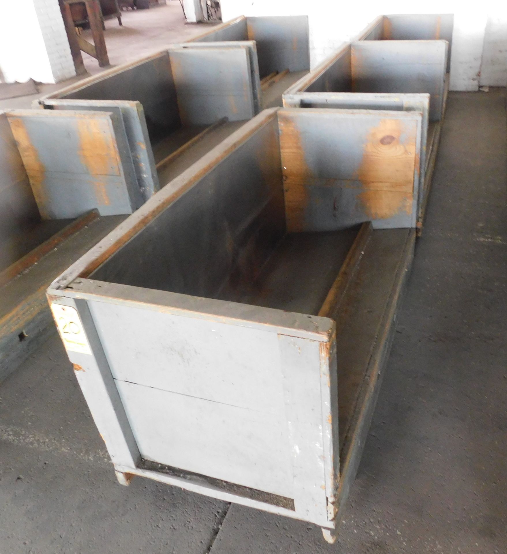 (3) Wooden Parts Bins, 55" Long X 22" Deep