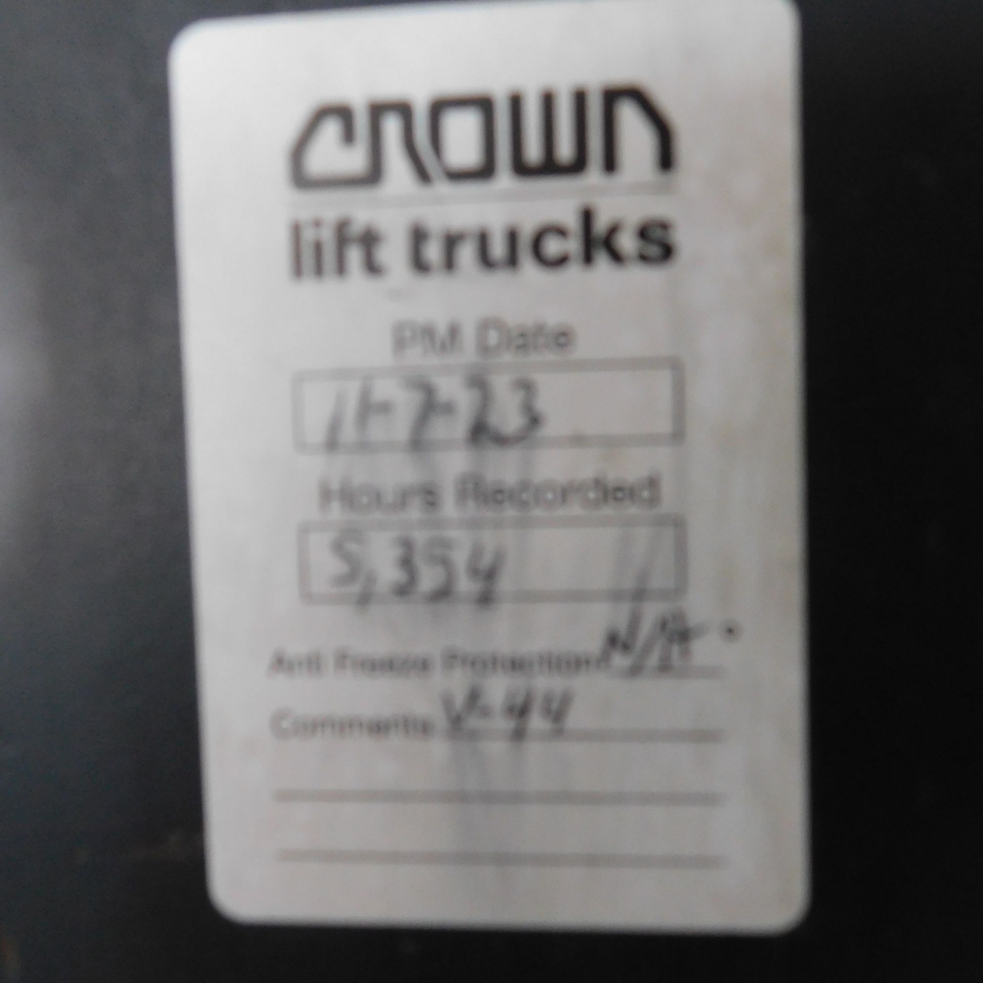 Crown Model 40FCTT Electric Fork Lift, s/n 9A112853, New 2000, Lift Height 188", Collapsed Height - Image 5 of 7