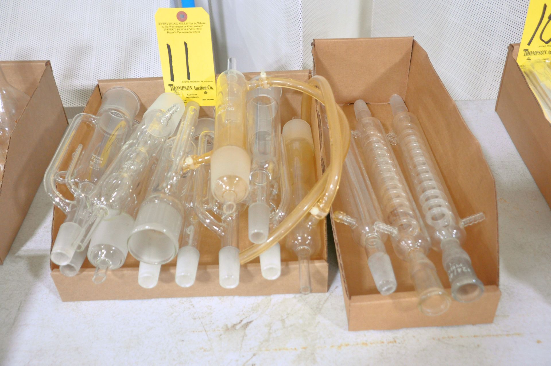 Lot-Kimax 45/50 and Pyrex 24/40 Extractors and Condensers in (2) Boxes
