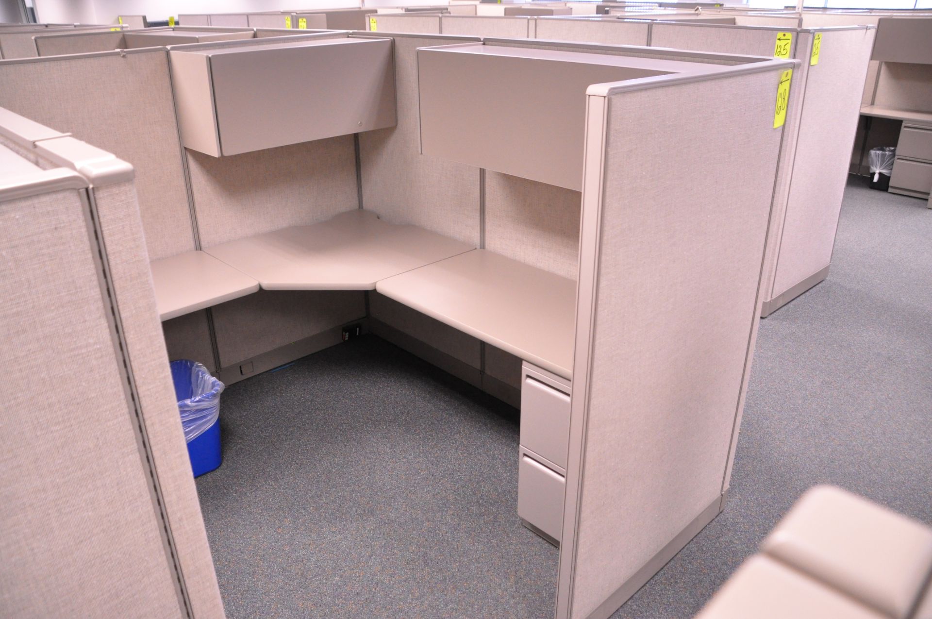 Lot-(1) 6-Station Cubicle Partition Work System with Overhead Cabinets, (No Chairs), (No Lateral - Image 5 of 8