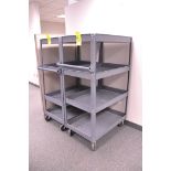 Lot-(2) 4-Shelf Steel Stock Carts, (Grey), (Located 2nd Floor Offices)