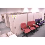 Lot-(1) 6-Station Cubicle Partition Work System with Overhead Cabinets, (No Chairs), (Located 2nd