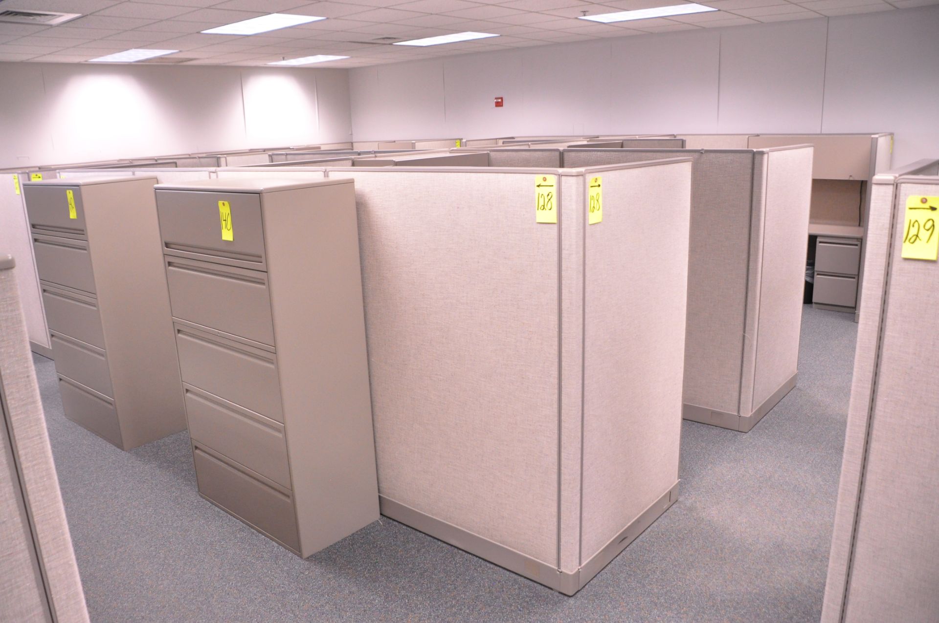 Lot-(1) 6-Station Cubicle Partition Work System with Overhead Cabinets, (No Chairs), (No Lateral - Image 2 of 8