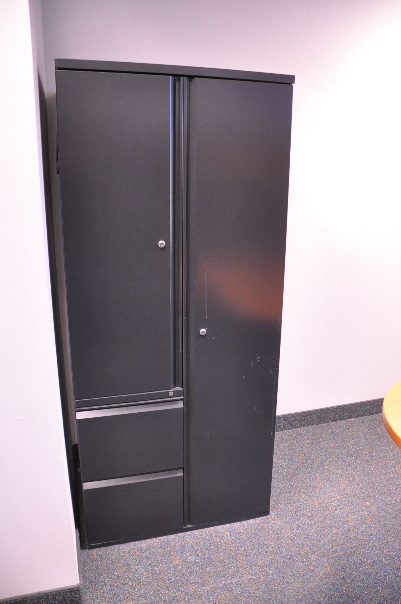 Lot-(1) Herman Miller 8-Station Cubicle Partition Work System with Standing Cabinets and Partition - Image 15 of 15