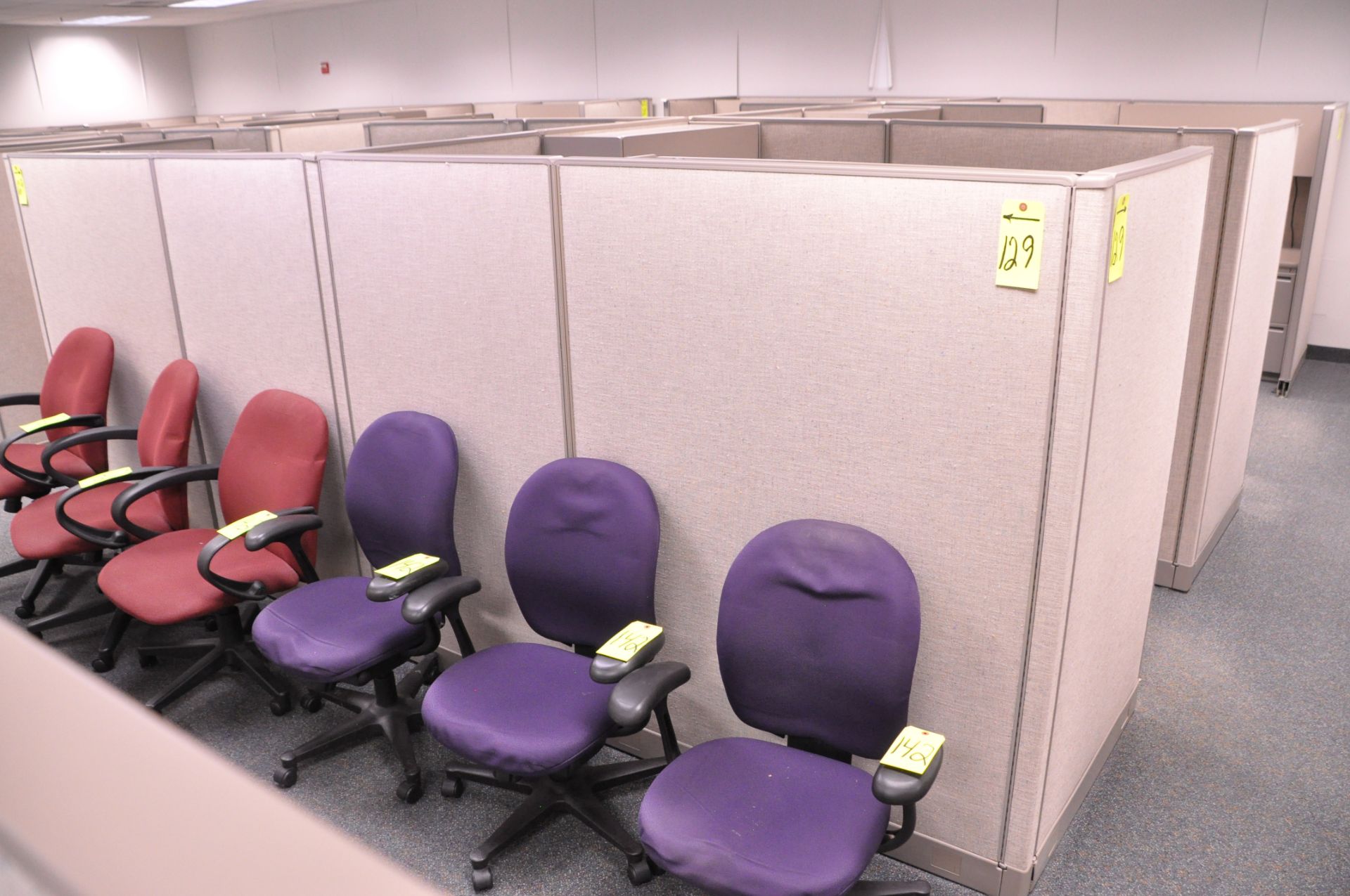 Lot-(1) 6-Station Cubicle Partition Work System with Overhead Cabinets, (No Chairs), (Located 2nd - Image 2 of 8