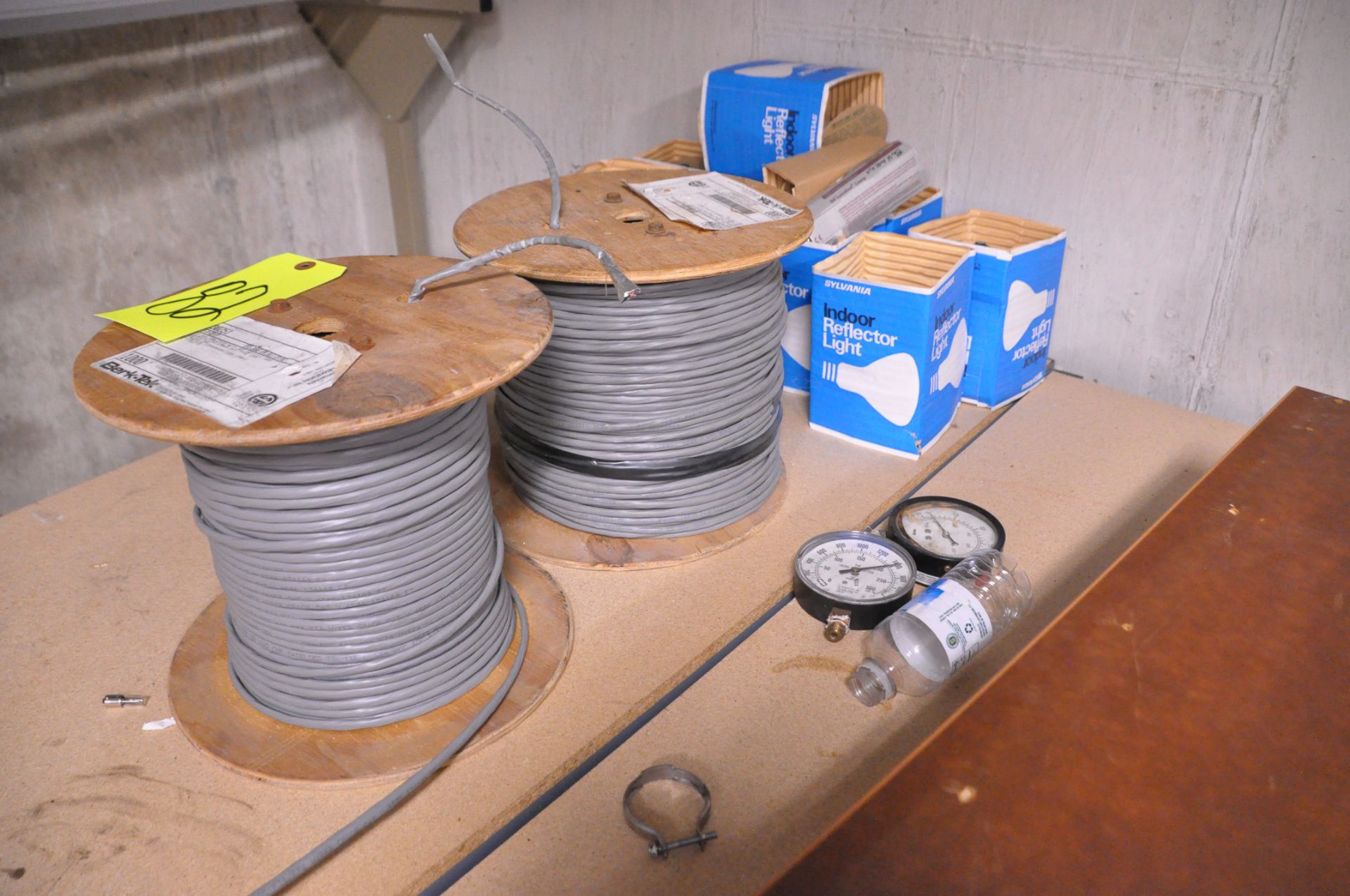 Lot-(3) 24"L x 48"W x 36"H Light Duty Shelving with (2) Spools of 8/C 24-AWG Wire and (8) Sylvania - Image 5 of 5