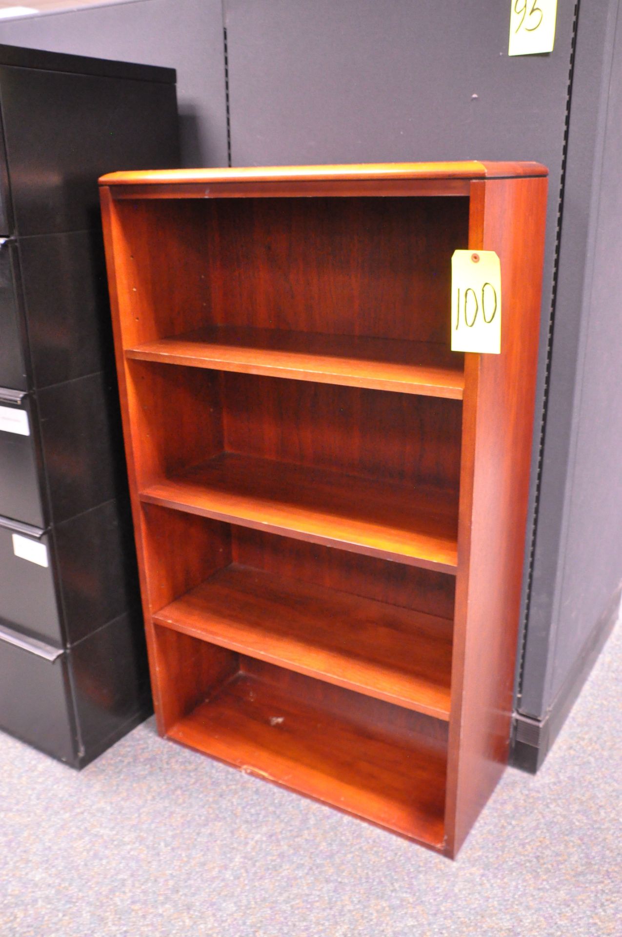 Lot-Wood 4-Shelf Bookcase, (1) 2-Glass Door Bookcase, (1) 4-Drawer Lateral File Cabinet, (Beige), - Image 3 of 3