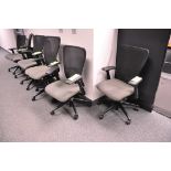 Lot-(6) Ergonomic Black/Grey Swivel Office Chairs in (1) Group, (Located 1st Floor Offices)