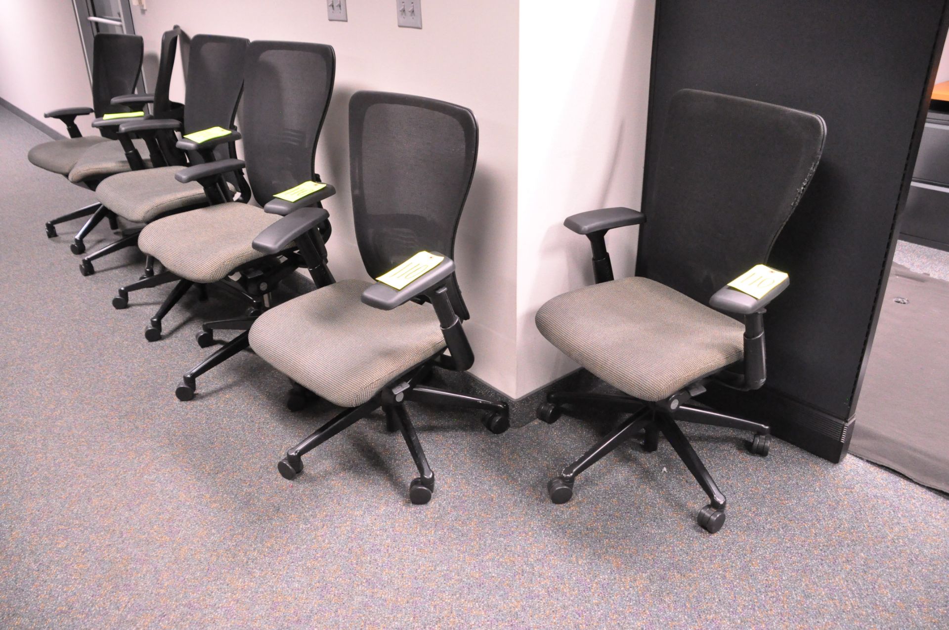 Lot-(6) Ergonomic Black/Grey Swivel Office Chairs in (1) Group, (Located 1st Floor Offices)