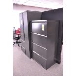 Lot-(1) Combination 2-Drawer/2-Door Cabinet, (2) 4-Drawer Lateral File Cabinets, and (1) 2-Door