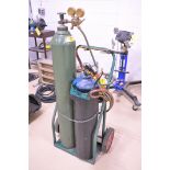 Oxygen/Acetylene Cart with Torch, Hose, Gages, Goggles, and Tanks