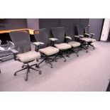 Lot-(6) Ergonomic Black/Grey Swivel Office Chairs in (1) Group, (Located 1st Floor Offices)