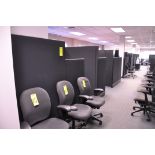 Lot-(1) Herman Miller 8-Station Cubicle Partition Work System with Standing Cabinets and Partition