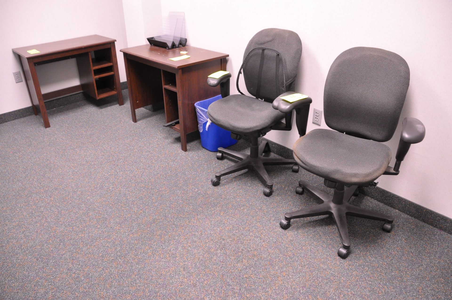 Lot-(2) Small Desks, and (2) Swivel Office Chairs in (1) Office, (Located 2nd Floor Offices)
