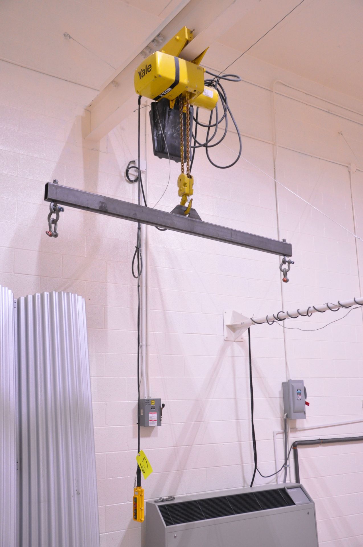 Yale 2-Ton Electric Hoist with 6' 2-Point Spreader Bar Attachment, (Located in Reverberation