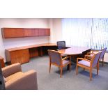Lot-(1) Sectional Desk with Overhead Cabinets, (1) 2-Drawer Lateral File Cabinet, and (5) Various