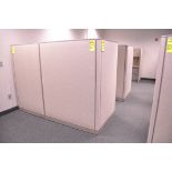 Lot-(1) 3-Station Cubicle Partition Work System with Overhead Cabinets, (No Chairs), (Located 2nd