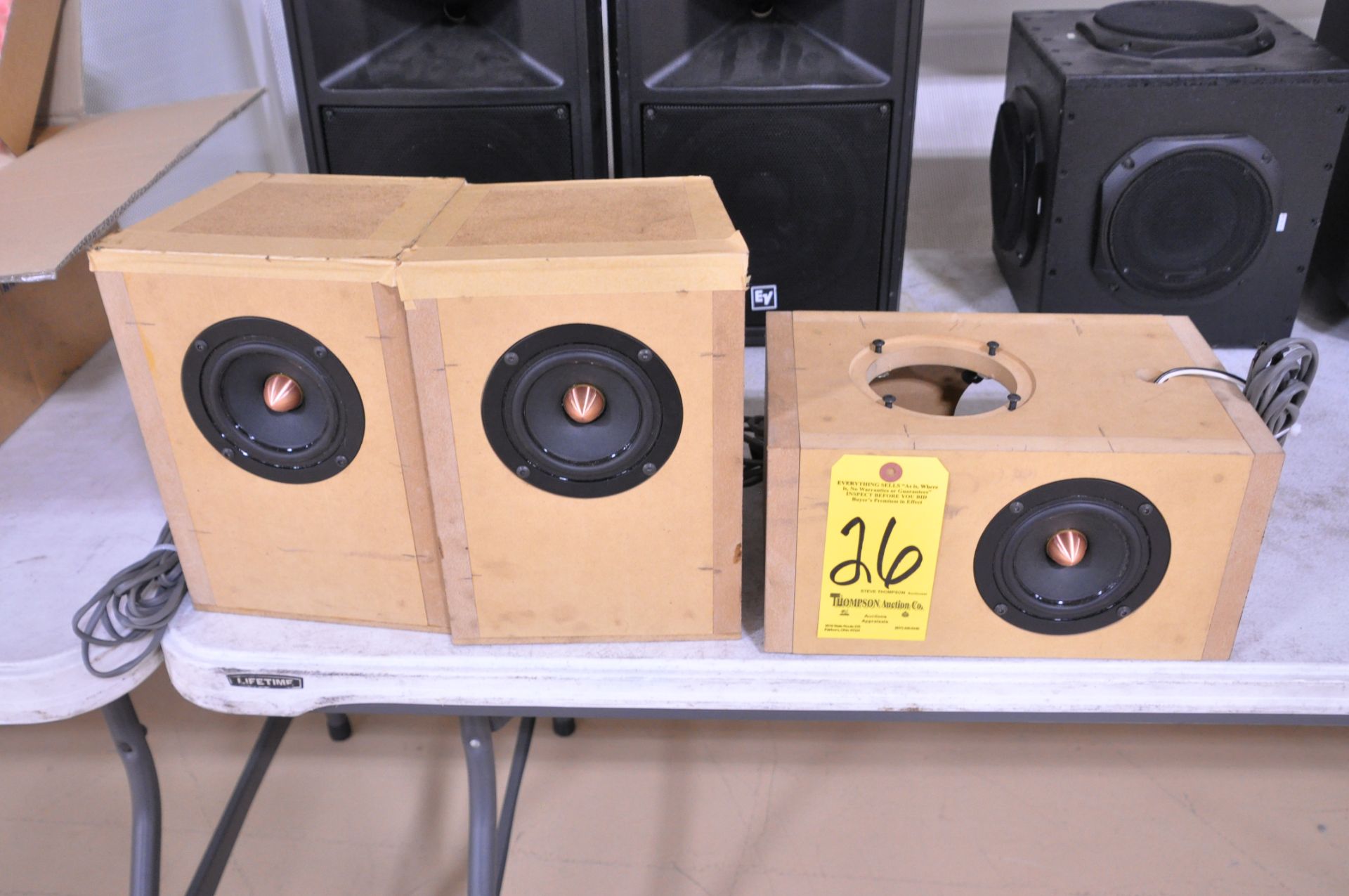 Lot-(3) Custom Built Speaker Boxes with 5 in. Speakers