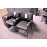 Lot-(6) Black Stacking Arm Chairs in (1) Group, (Located 1st Floor Offices)