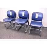 Lot-(24) Blue Stacking Chairs in (1) Break Room, (Located 2nd Floor Offices)