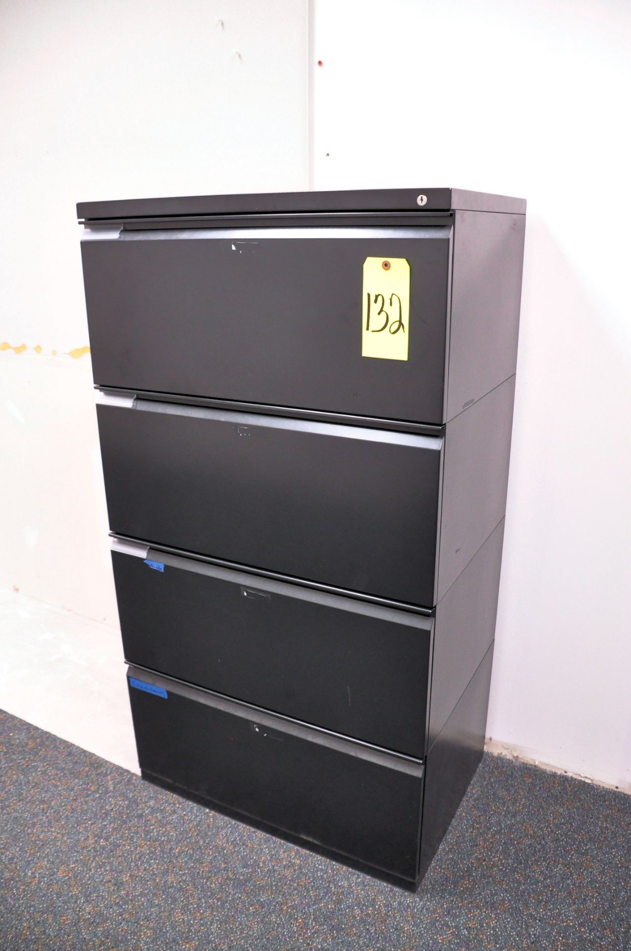 Lot-(1) 84" x 18" x 96"H Section Shelving, (1) 4-Drawer Lateral File Cabinet, and (2) Various Chairs - Image 2 of 3