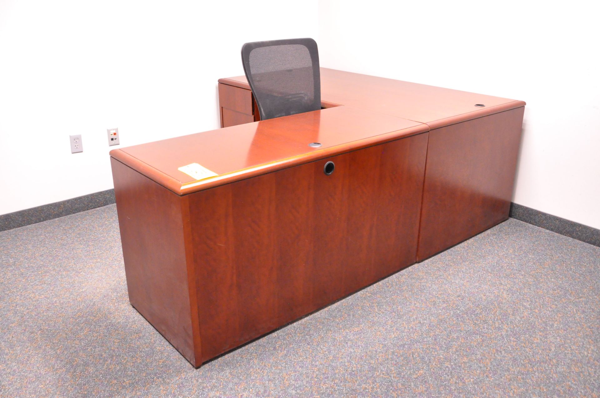 Lot-(1) Corner Desk, (1) 4-Drawer Desk, (2) 2-Door Short Cabinets, and (1) Chair in (1) Office, (