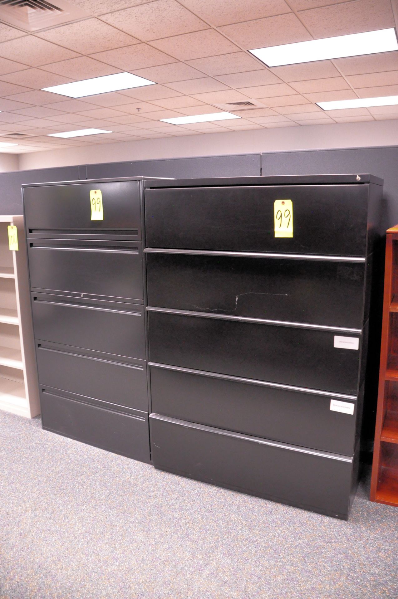 Lot-(2) 5-Drawer Lateral File Cabinets, (Black), in (1) Group, (Located 1st Floor Offices)