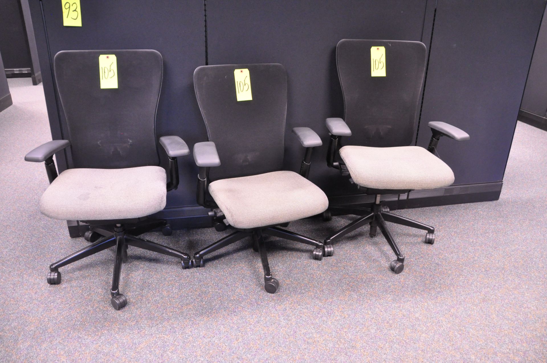 Lot-(6) Ergonomic Black/Grey Swivel Office Chairs in (1) Group, (Located 1st Floor Offices)