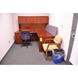 Lot-(1) Desk with Hutch, and (2) Chairs in (1) Office, (Located 1st Floor Offices)