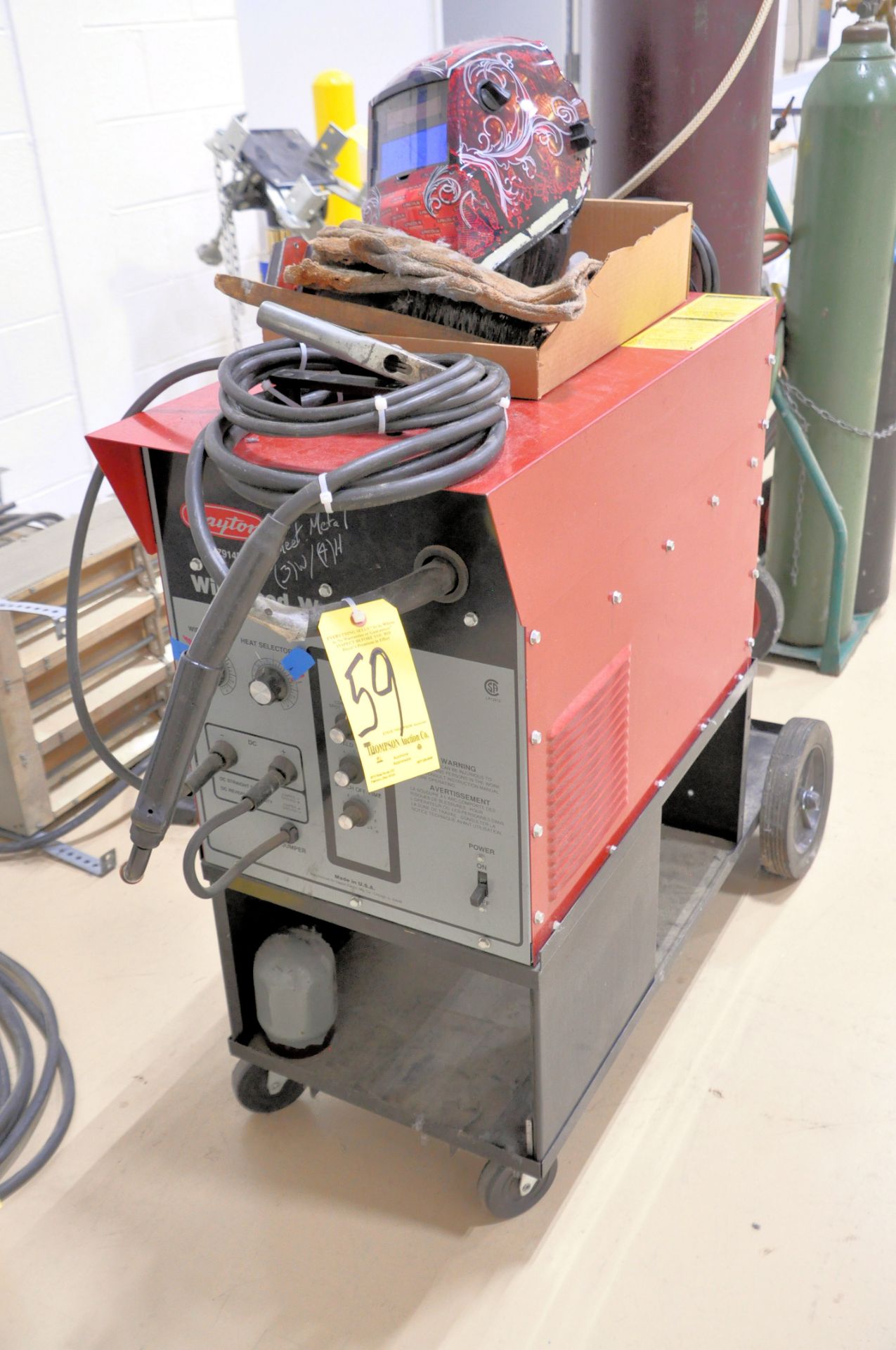 Dayton 3Z914D, Model 117-037-902, DC Wire Feed Mig Welder, S/n F286693 (1994), with Leads,