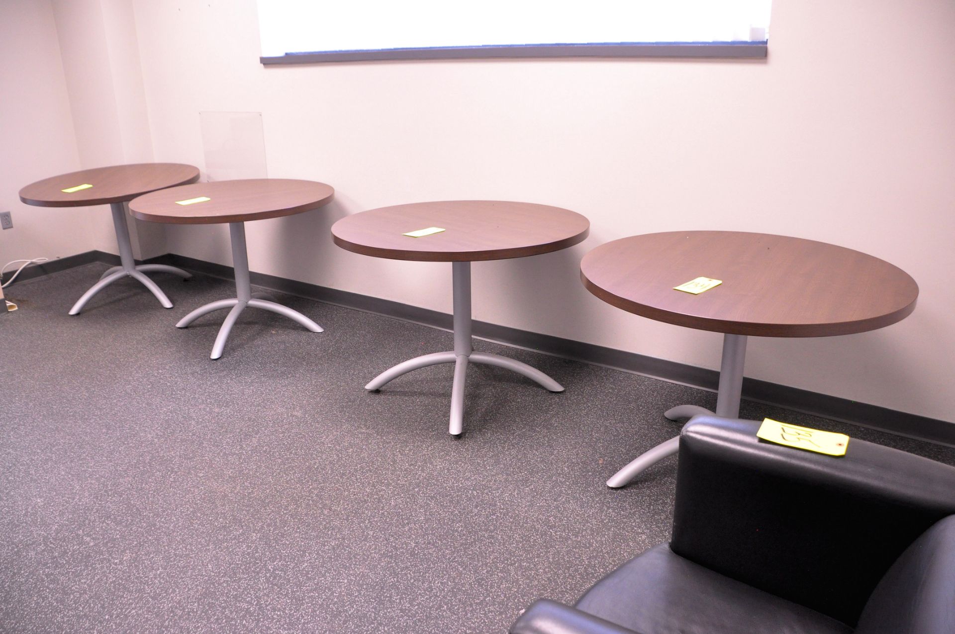 Lot-(4) 41" Round Tables in (1) Break Room, (Located 2nd Floor Offices)